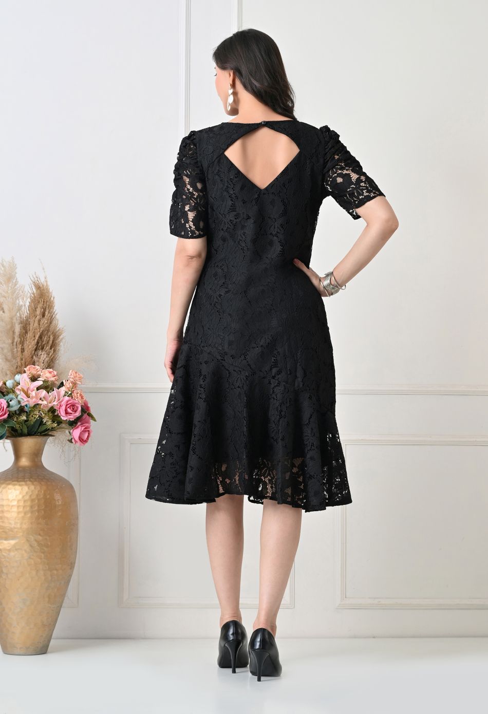 Women Black Solid Comfort Maxi Dress – view 7