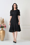 Women Black Solid Comfort Maxi Dress
