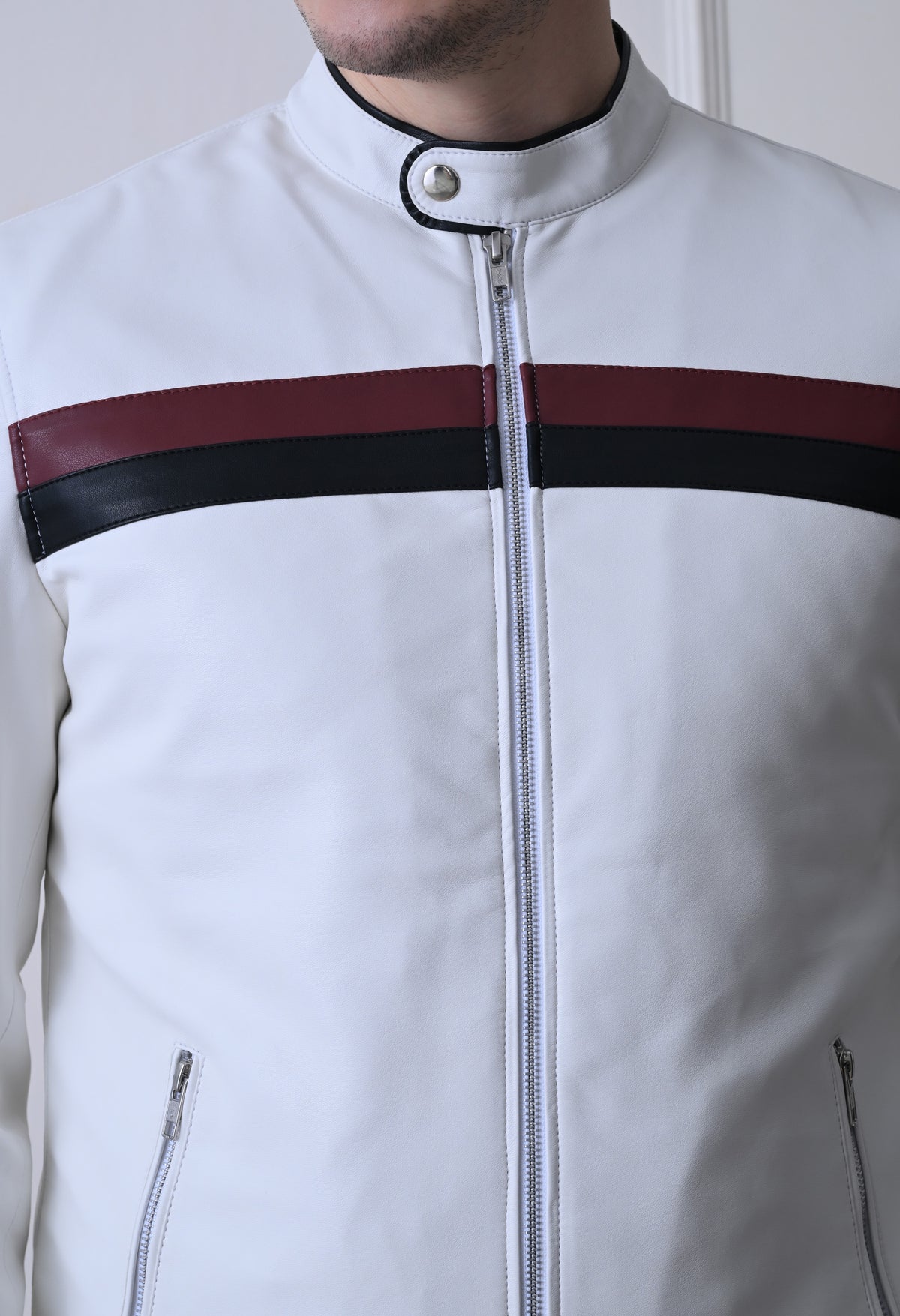 Men Leather Lightweight Bomber Jacket – view 7