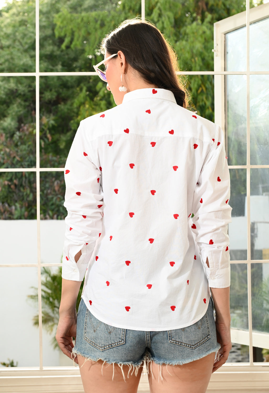 Women White Emroidery Comfort Casual Shirts – view 9