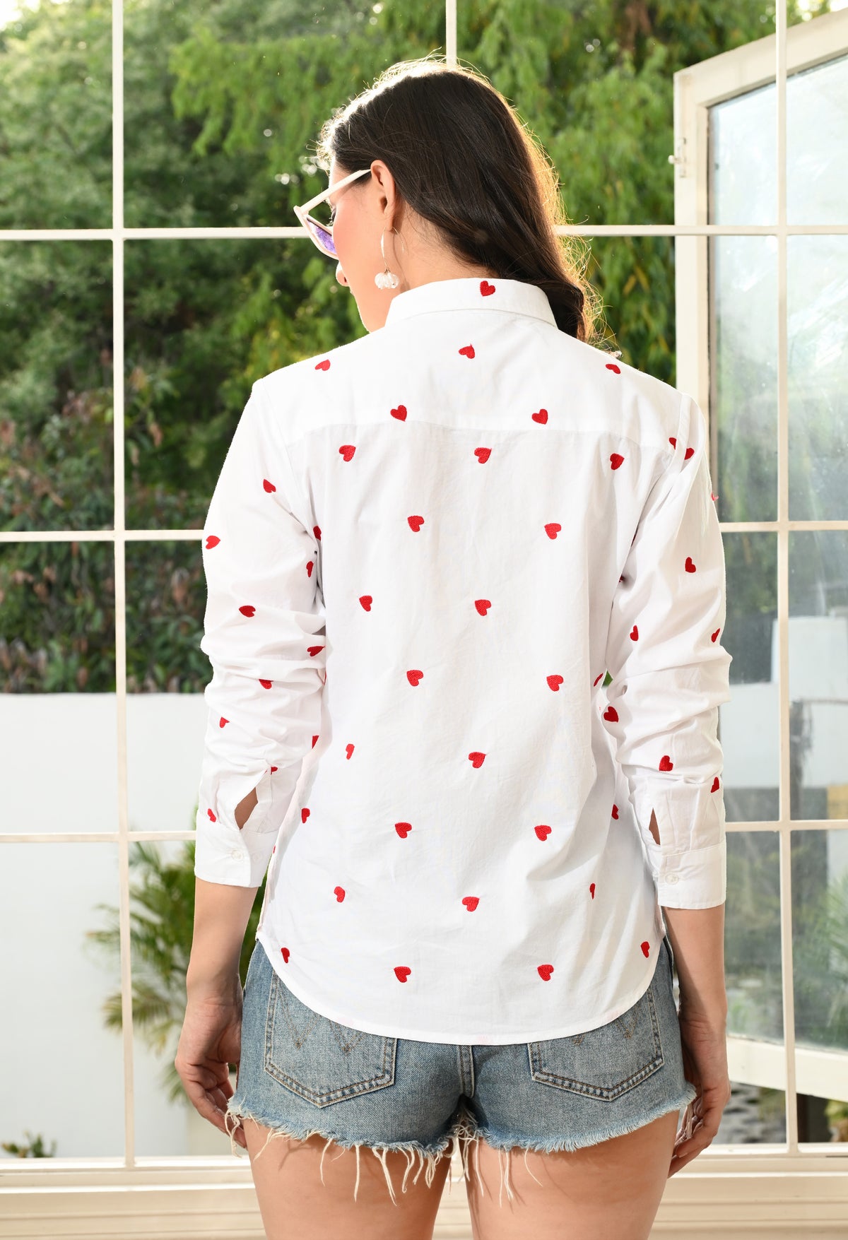 Women White Emroidery Comfort Casual Shirts – view 9