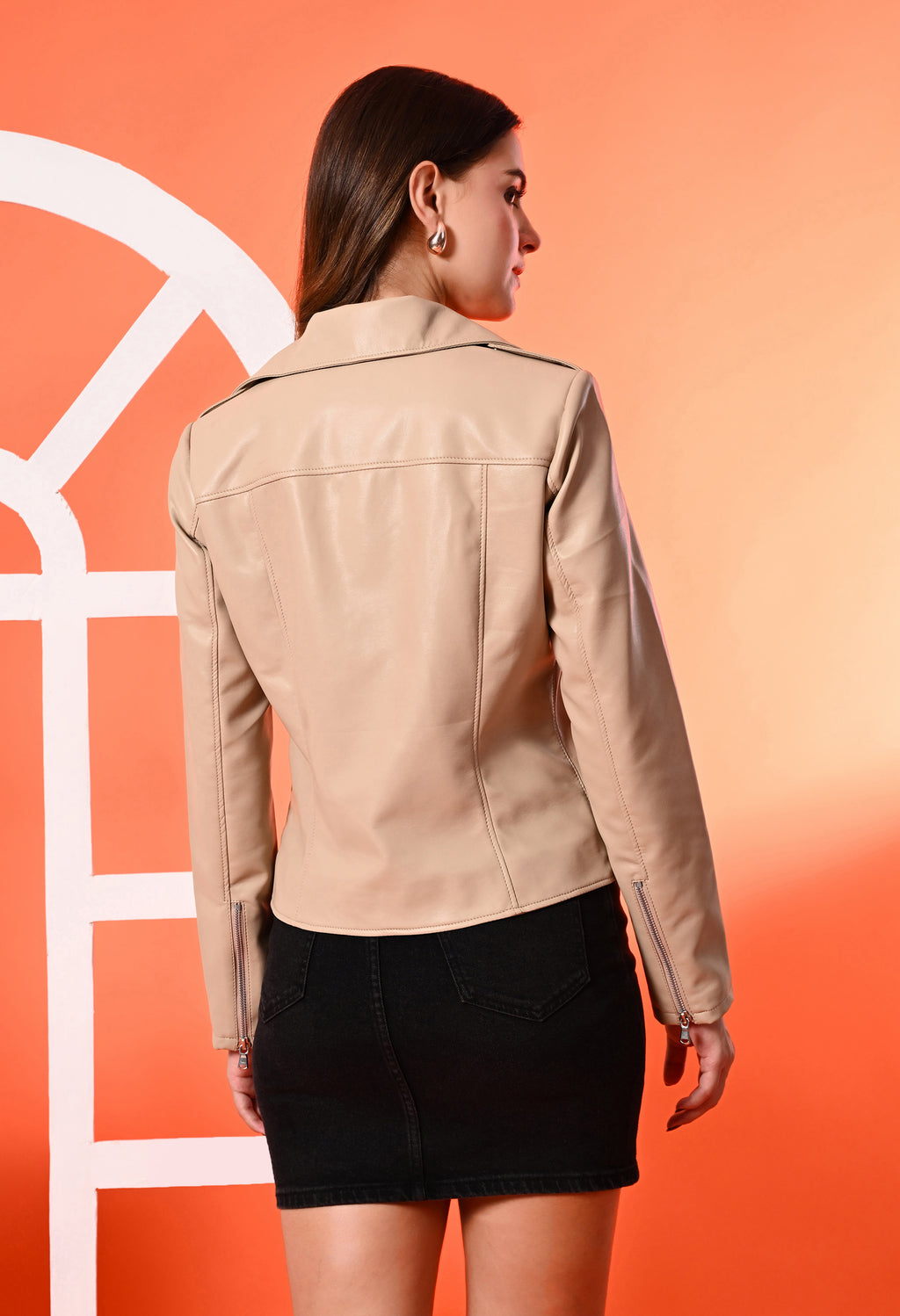 Women Leather Lightweight Crop Outdoor Leather Jacket – view 9