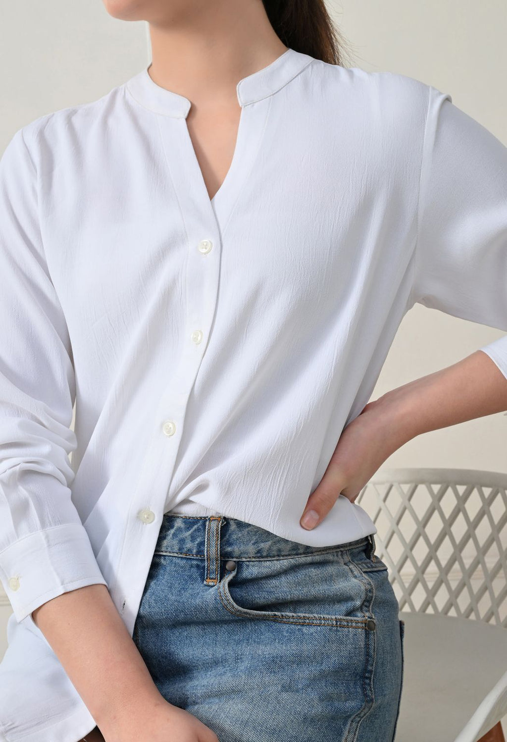 Women White Solid Comfort Casual Shirts – view 6