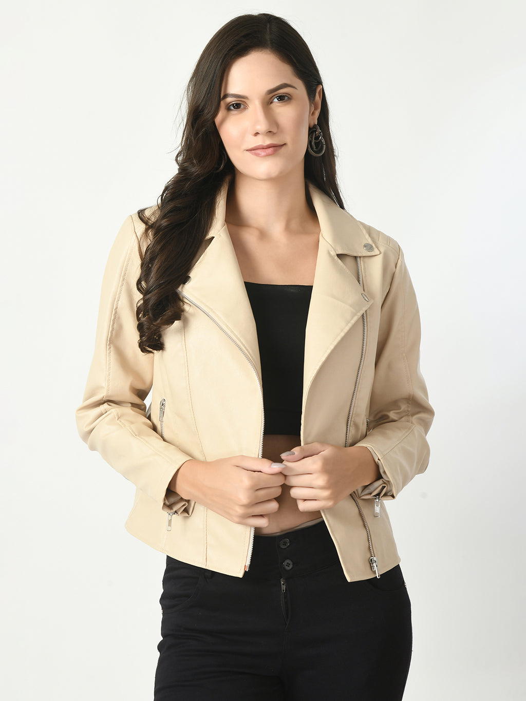 Lapel Collar Water Resistant Anti Odour Leather Jacket – view 5