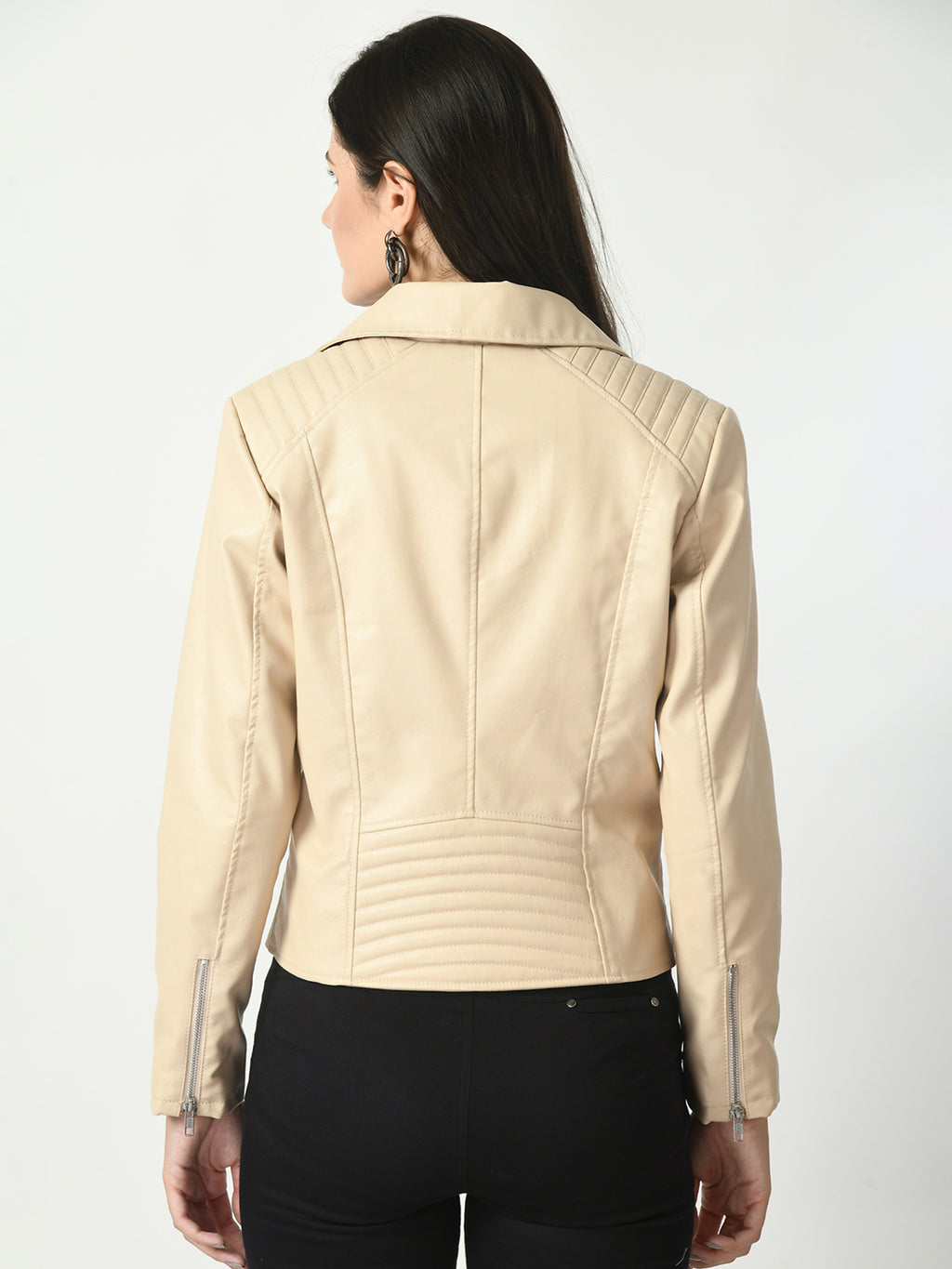 Lapel Collar Water Resistant Anti Odour Leather Jacket – view 7