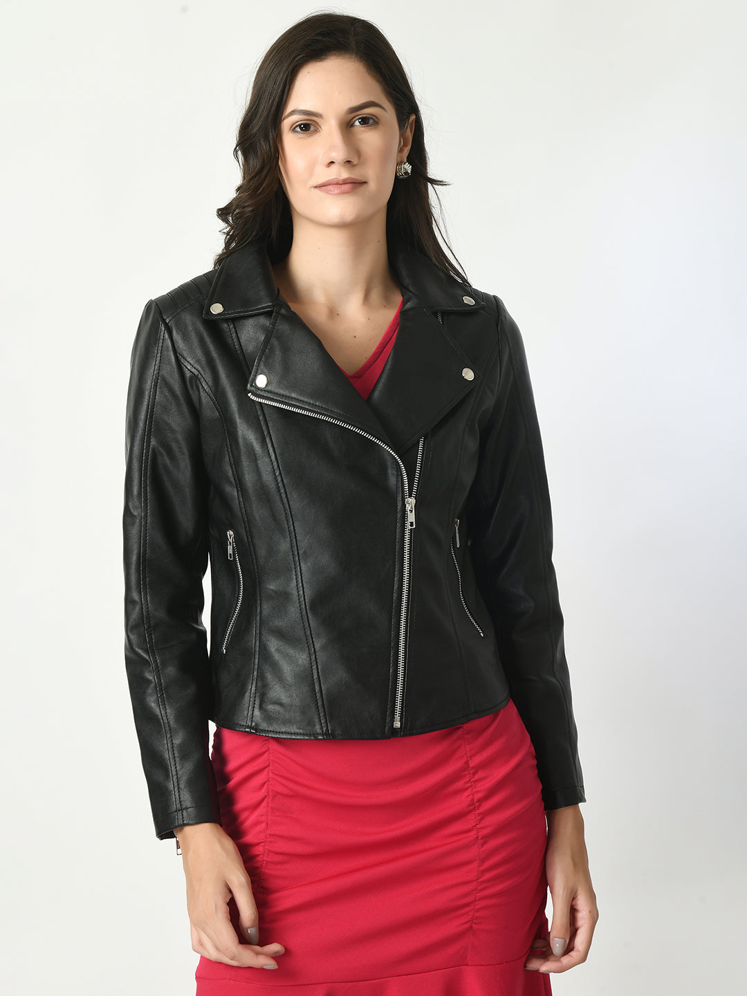 Lapel Collar Water Resistant Anti Odour Leather Jacket – view 13