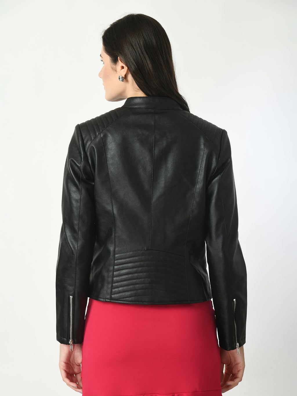 Lapel Collar Water Resistant Anti Odour Leather Jacket – view 14