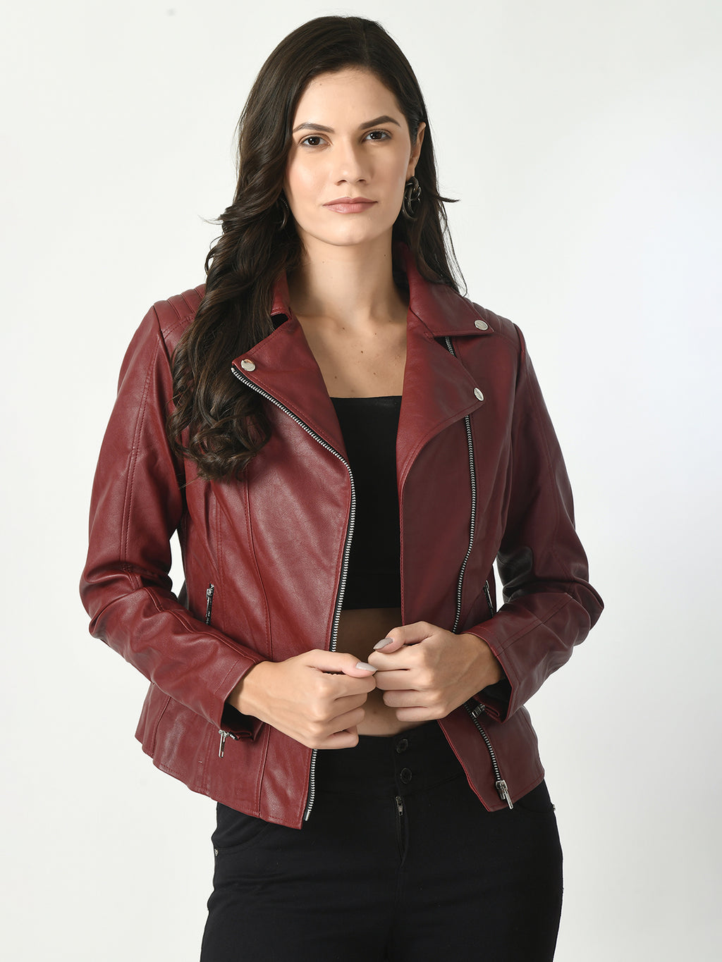 Lapel Collar Water Resistant Anti Odour Leather Jacket – view 19