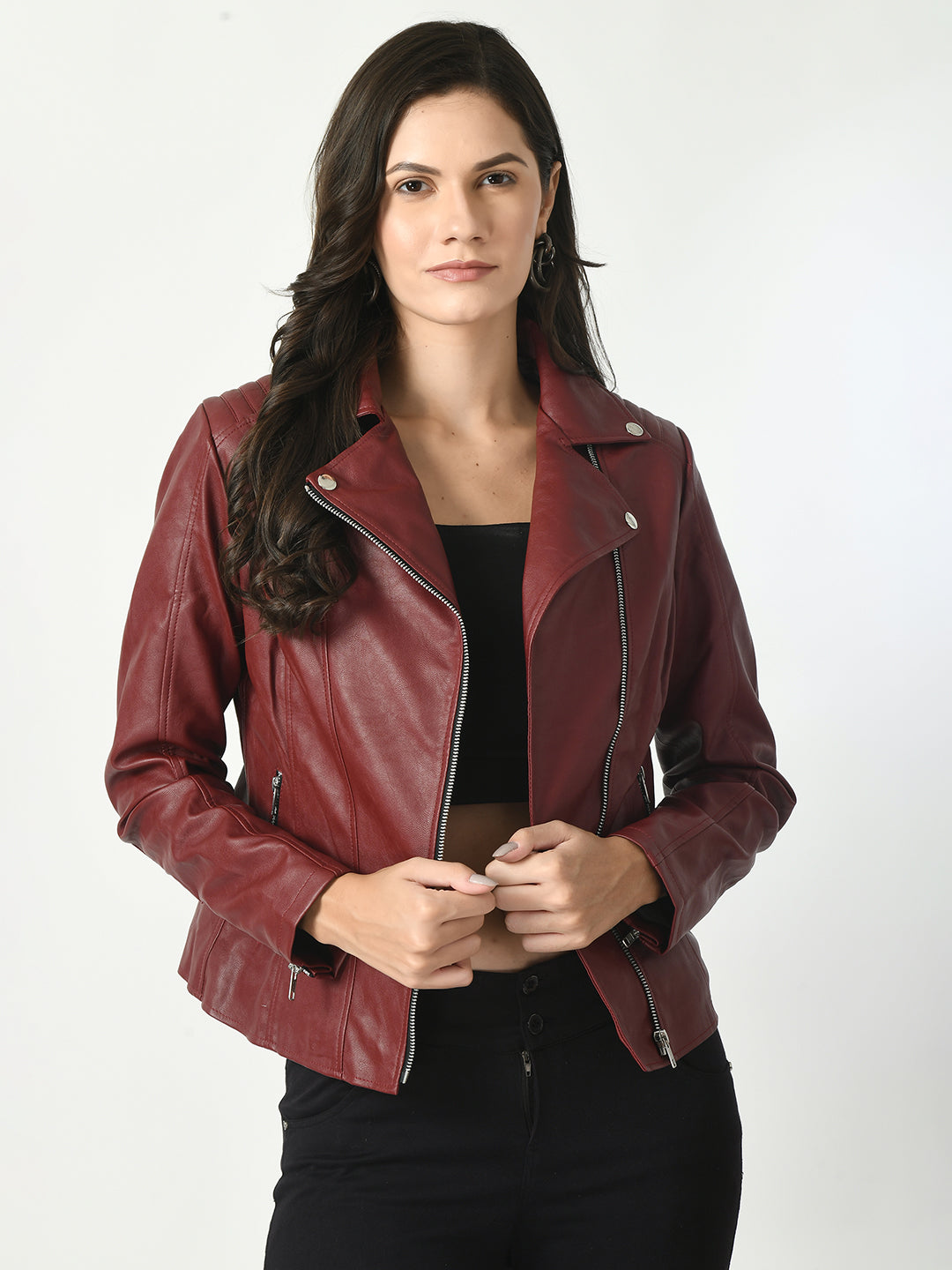 Lapel Collar Water Resistant Anti Odour Leather Jacket – view 19