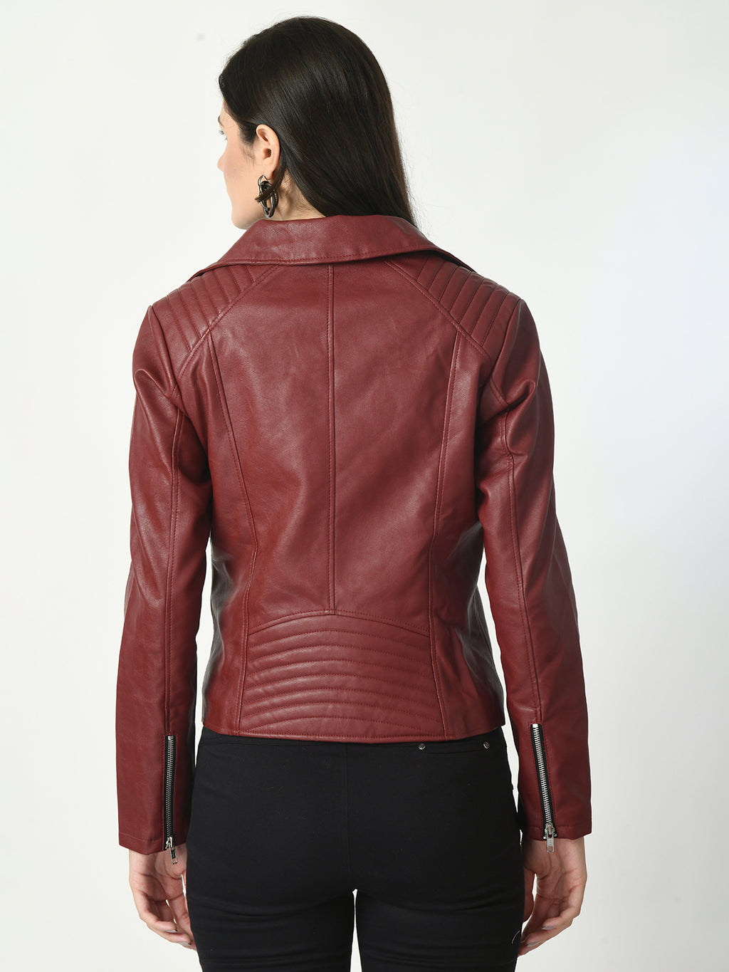 Lapel Collar Water Resistant Anti Odour Leather Jacket – view 20