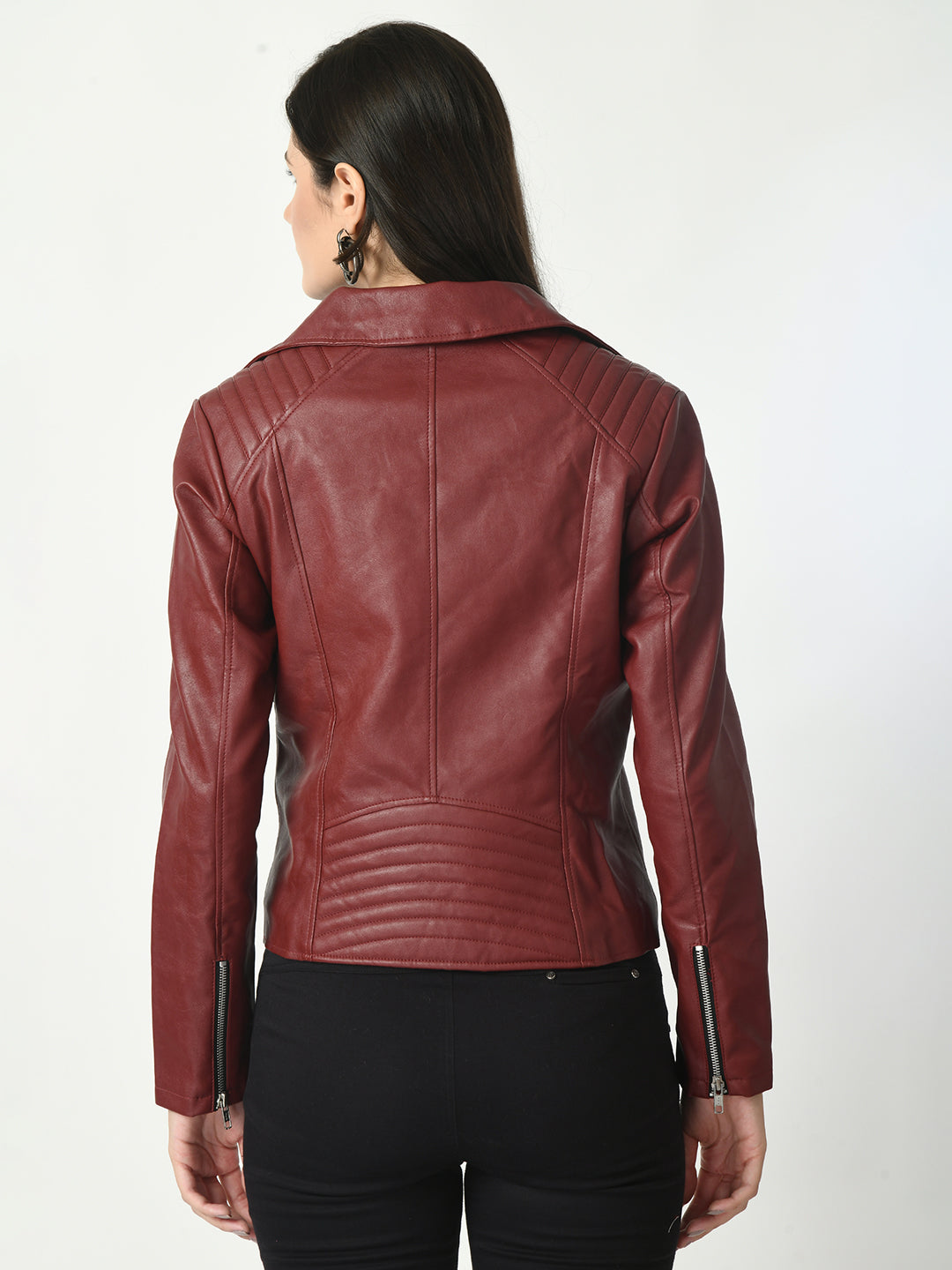 Lapel Collar Water Resistant Anti Odour Leather Jacket – view 20