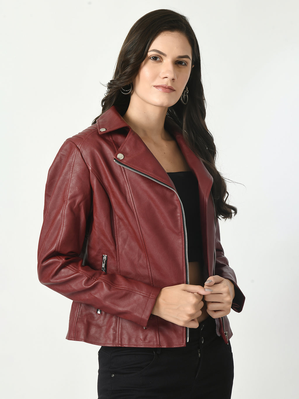 Lapel Collar Water Resistant Anti Odour Leather Jacket – view 22