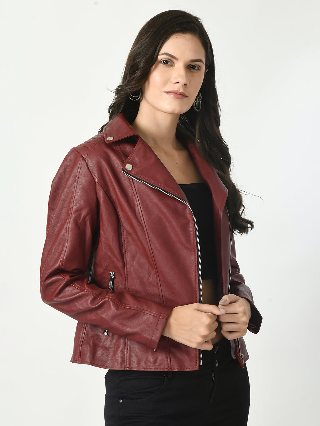 Lapel Collar Water Resistant Anti Odour Leather Jacket – view 22