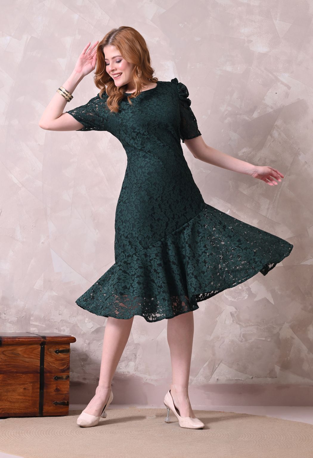 Women Green Solid Comfort Maxi Dress (Copy) – view 4