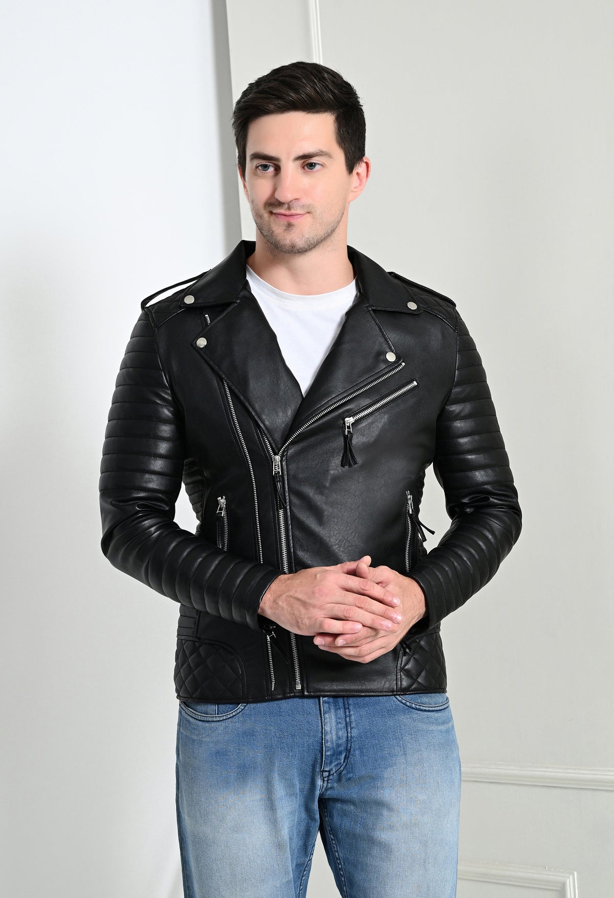Men Lightweight Biker Jacket