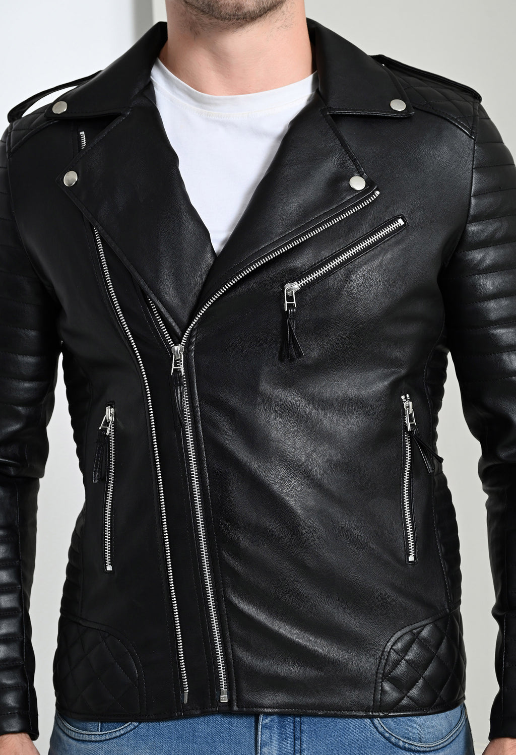 Men Lightweight Biker Jacket – view 3