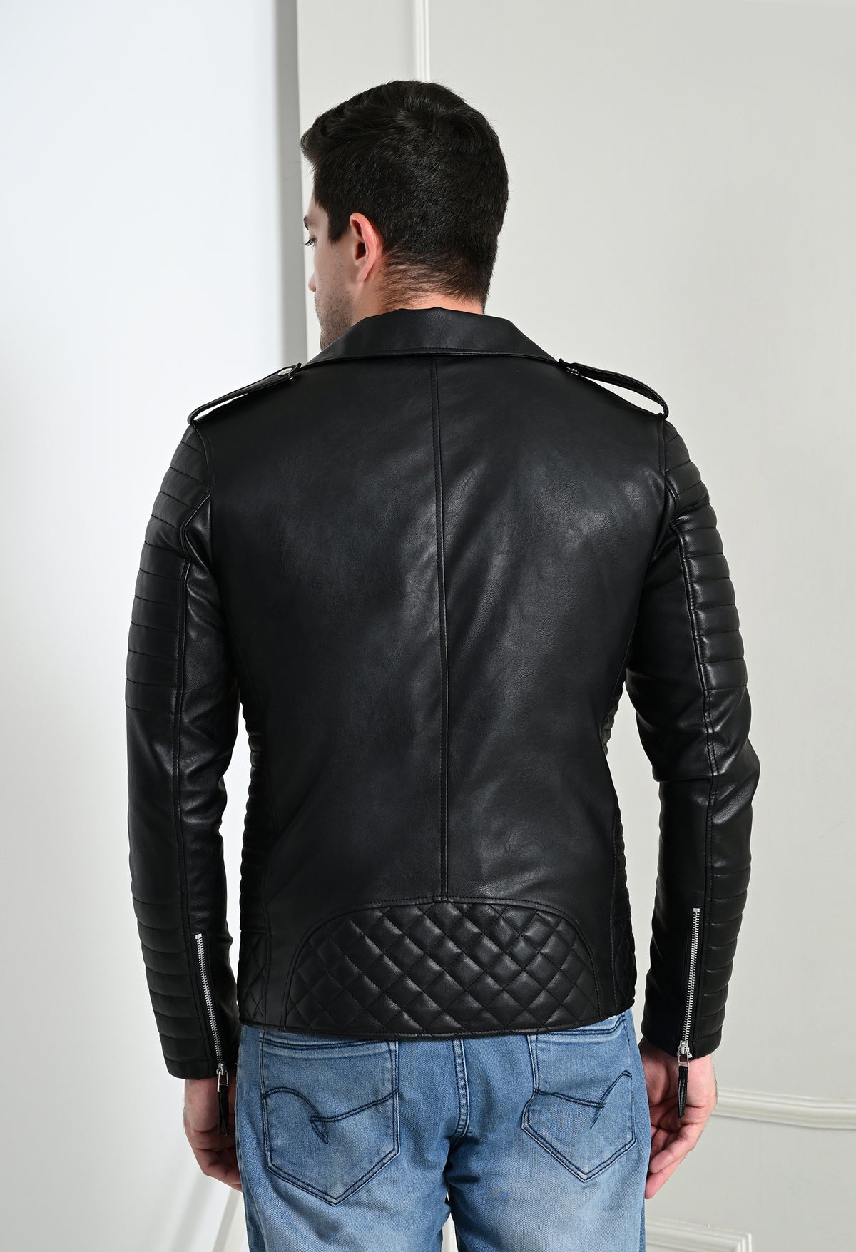 Men Lightweight Biker Jacket – view 6