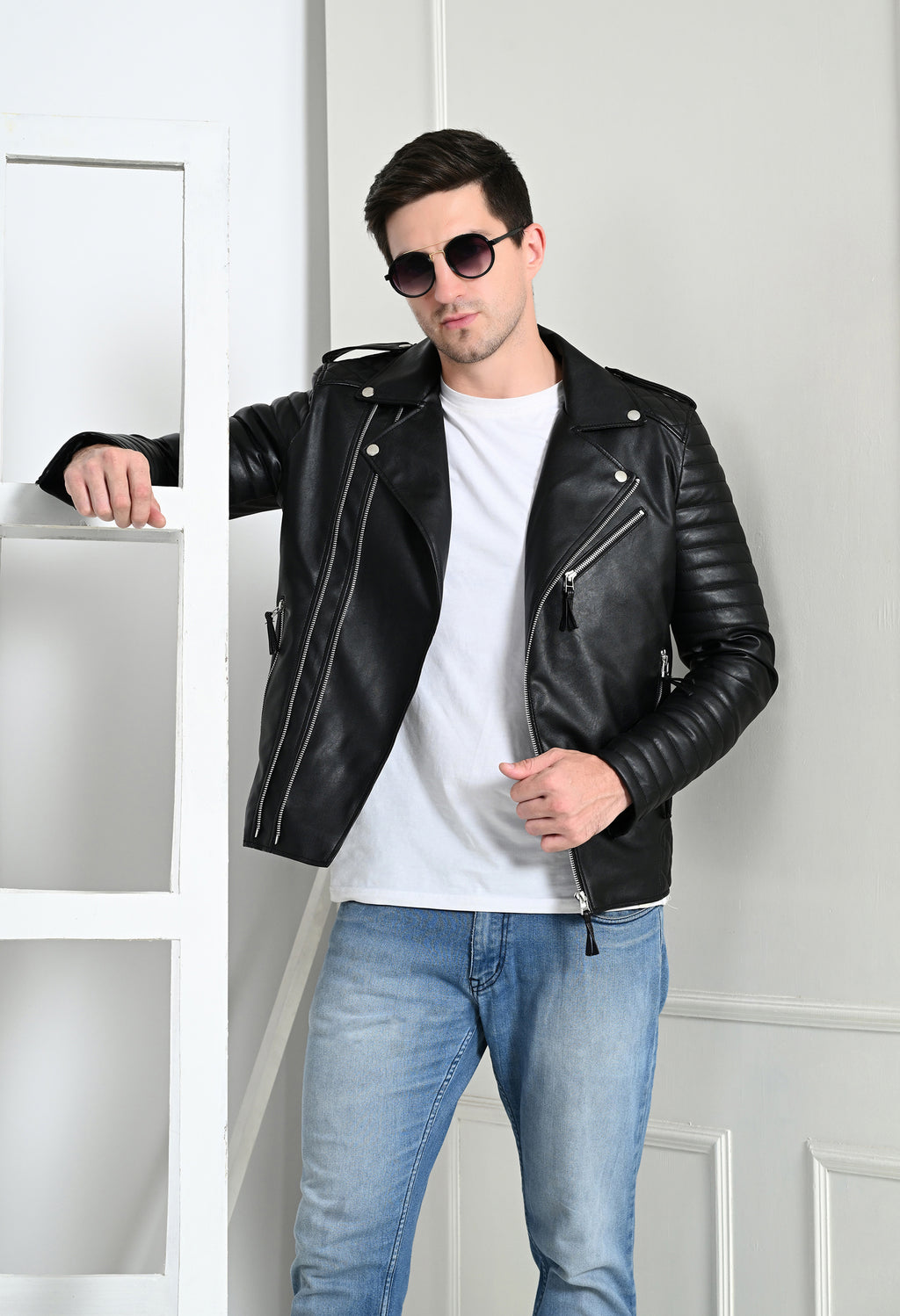 Men Lightweight Biker Jacket – view 7