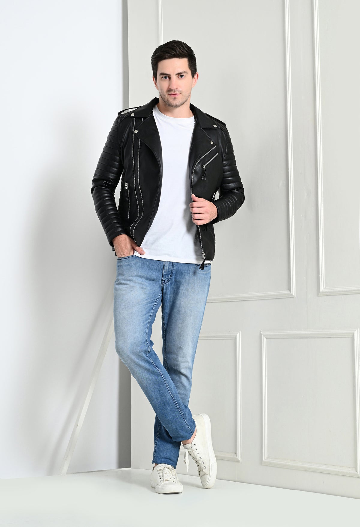 Men Lightweight Biker Jacket – view 9