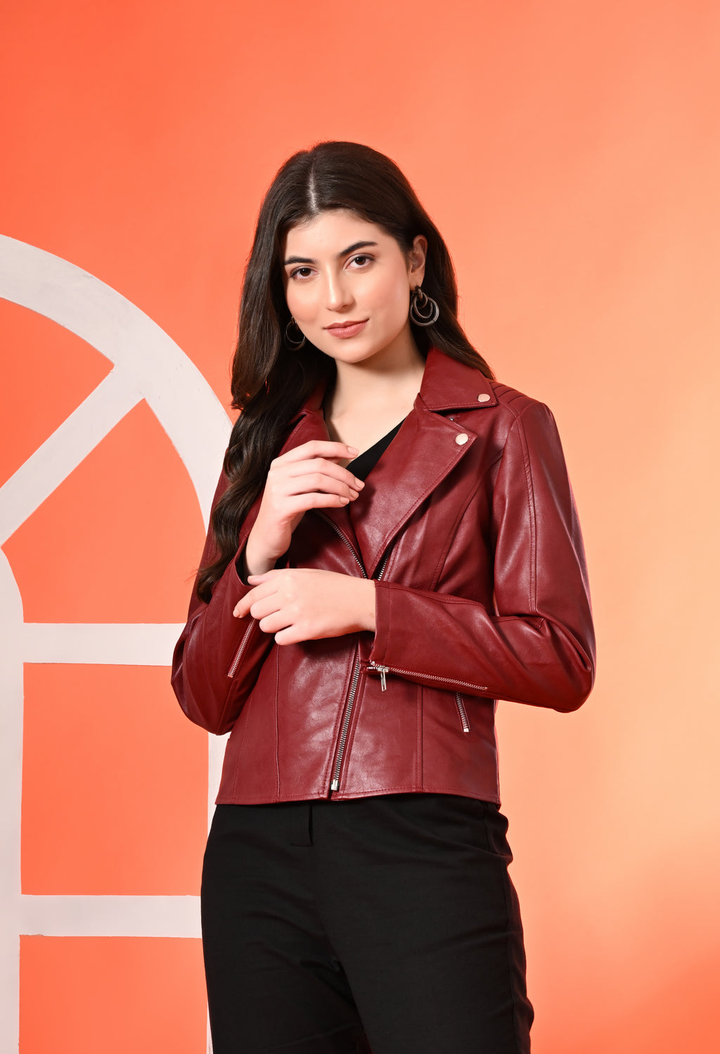 Water Resistant Lapel Collar PU Biker Jacket – view 2