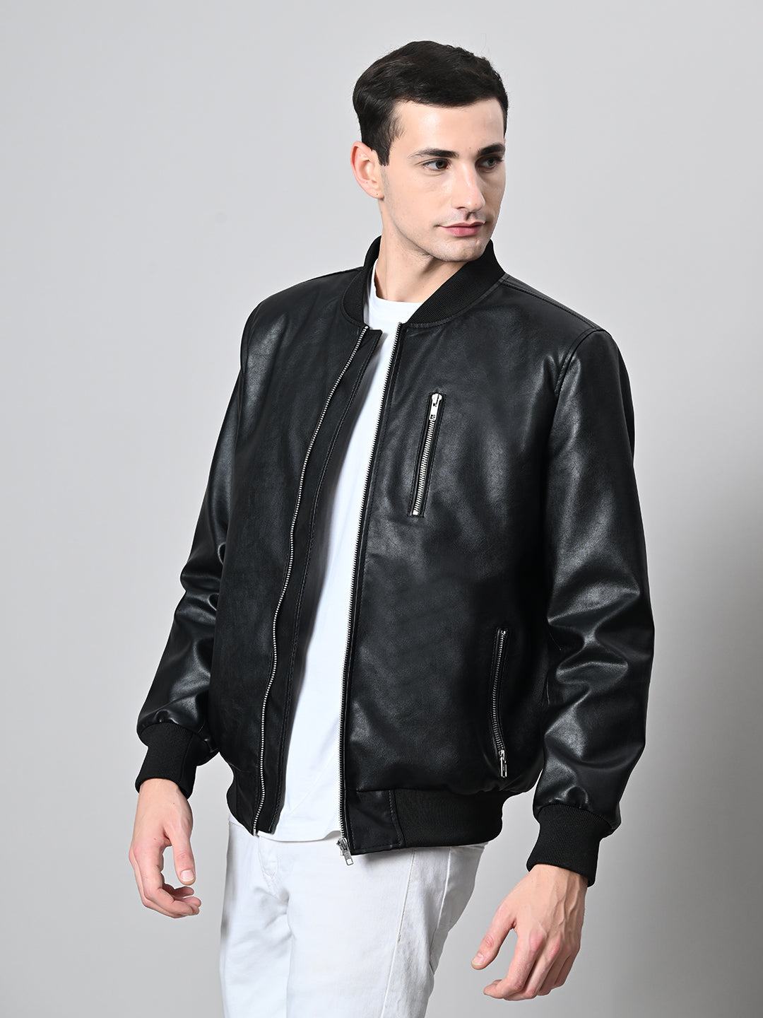 Lightweight Bomber Black Jacket For Men – view 3