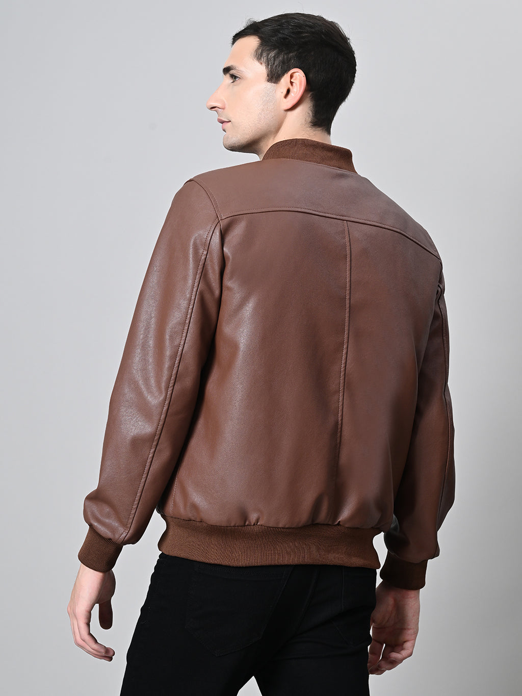 Lightweight Bomber Tan Jacket For Men – view 3