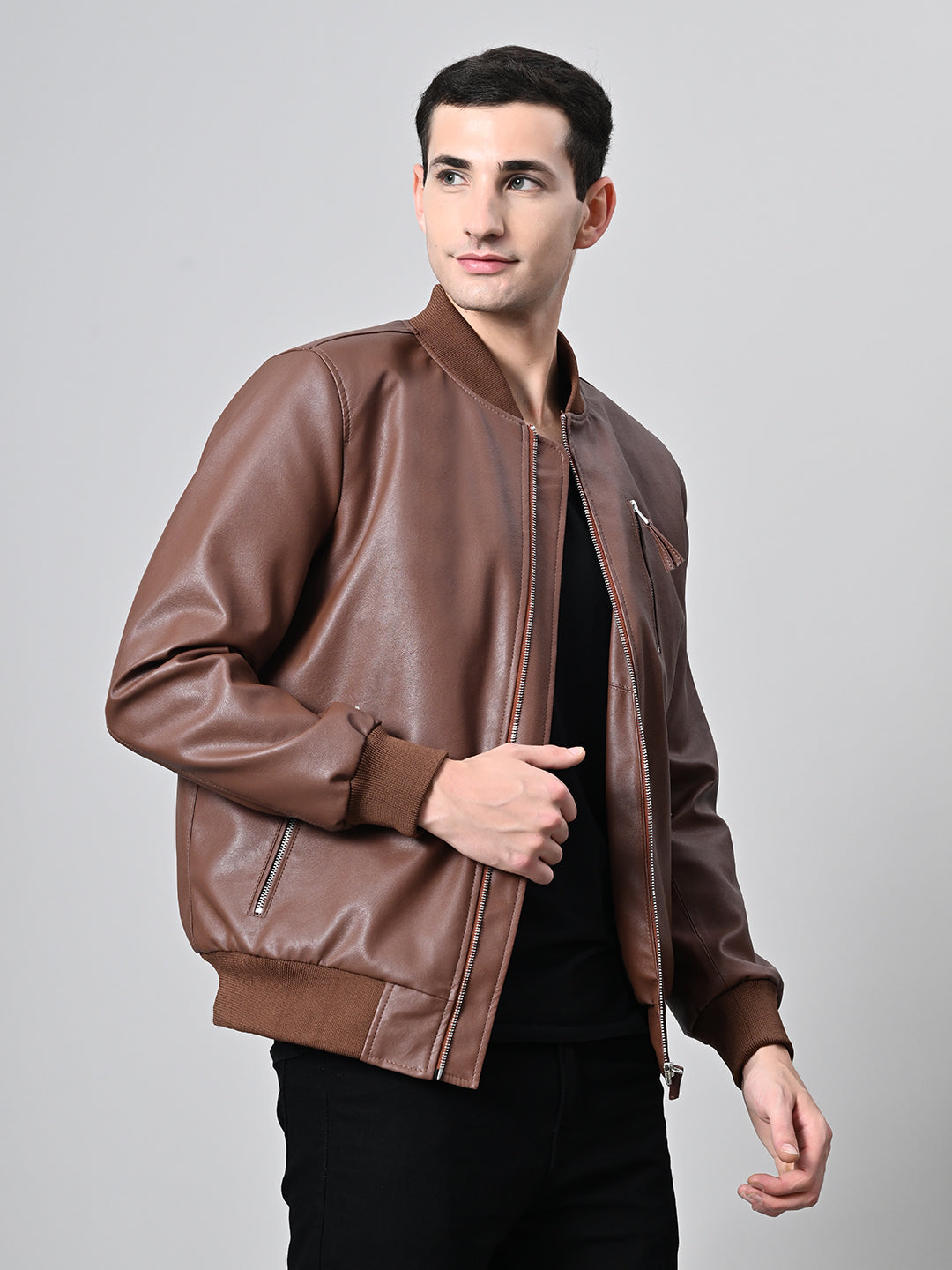 Lightweight Bomber Tan Jacket For Men – view 5