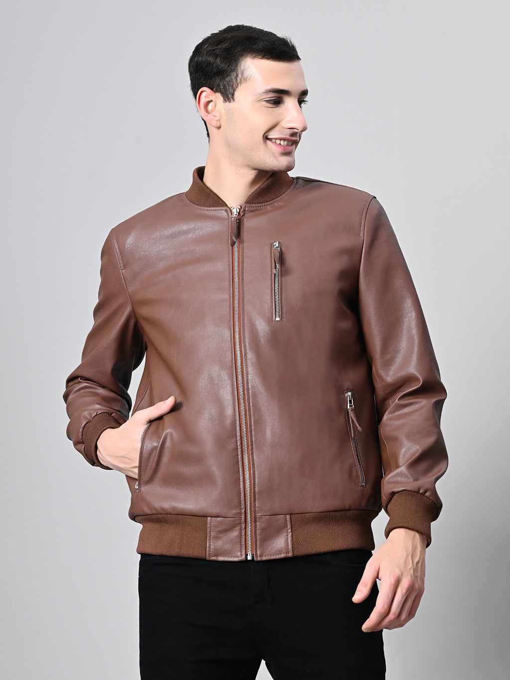 Lightweight Bomber Tan Jacket For Men