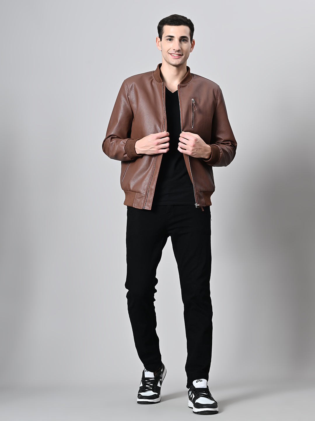 Lightweight Bomber Tan Jacket For Men – view 8