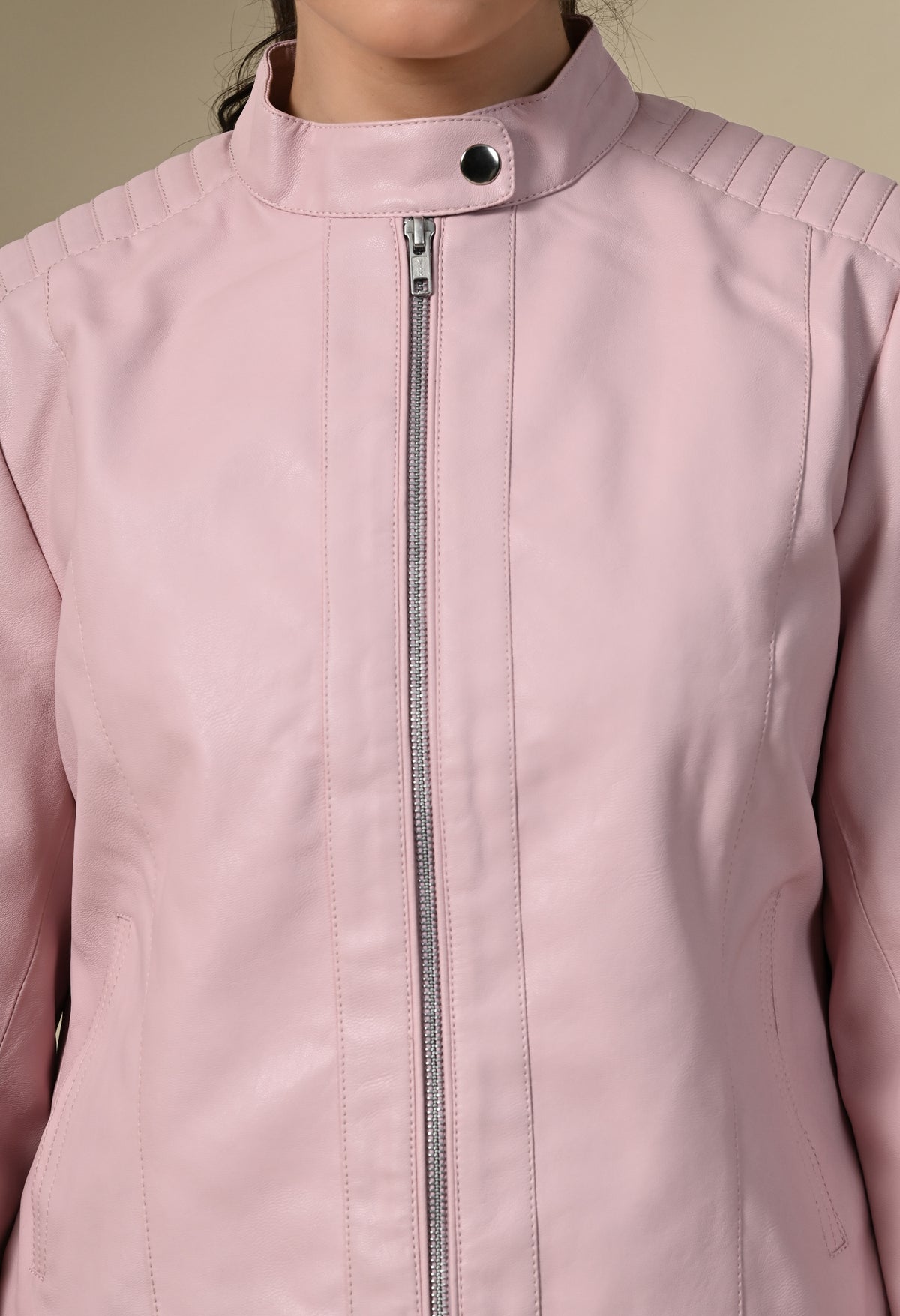 Water Resistant Anti Odour Outdoor Pink Biker Jacket – view 4