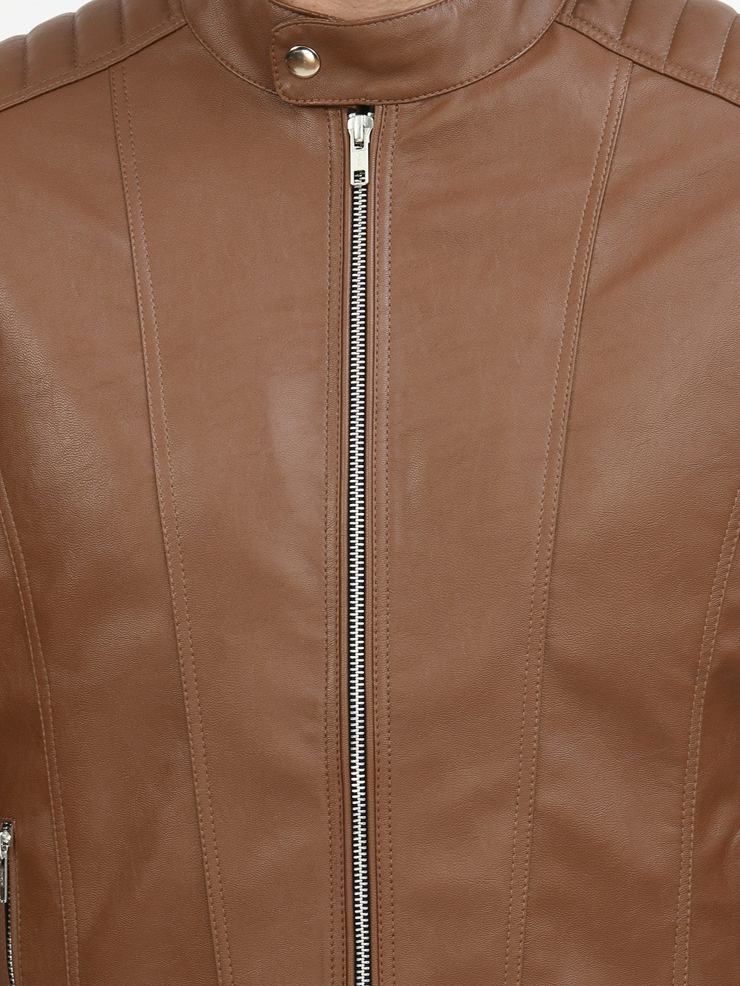 Anti Odour Tan Leather Bomber Jacket For Men – view 7