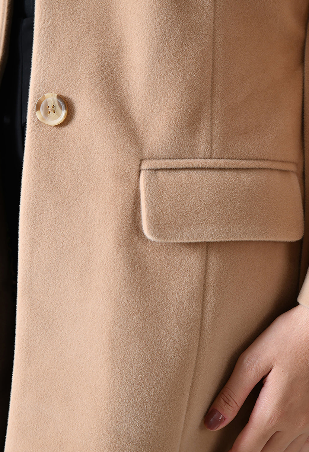 Women Single-Breasted Longline Trench Beige Coat With Belt – view 7